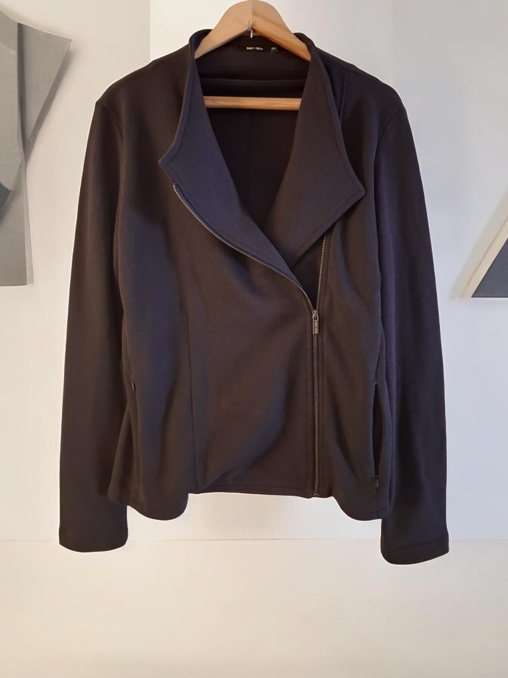 Saint + Sofia Black Biker Style Jacket. Pre Loved  Excellent Condition. Sz 8